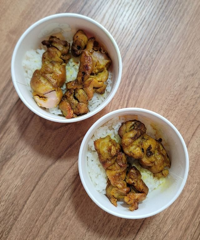 Two Andok's Dokibab rice meals side by side